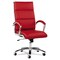 Alera Neratoli Series 17.32 in. to 21.25 in. Seat Height Up to 275 lbs. High-Back Slim Faux Leather Profile Chair - Red Seat/Back, Chrome
